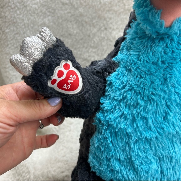 Build A Bear Workshop Dino Stegosaurus plush 18" blue teal silver - Picture 8 of 13